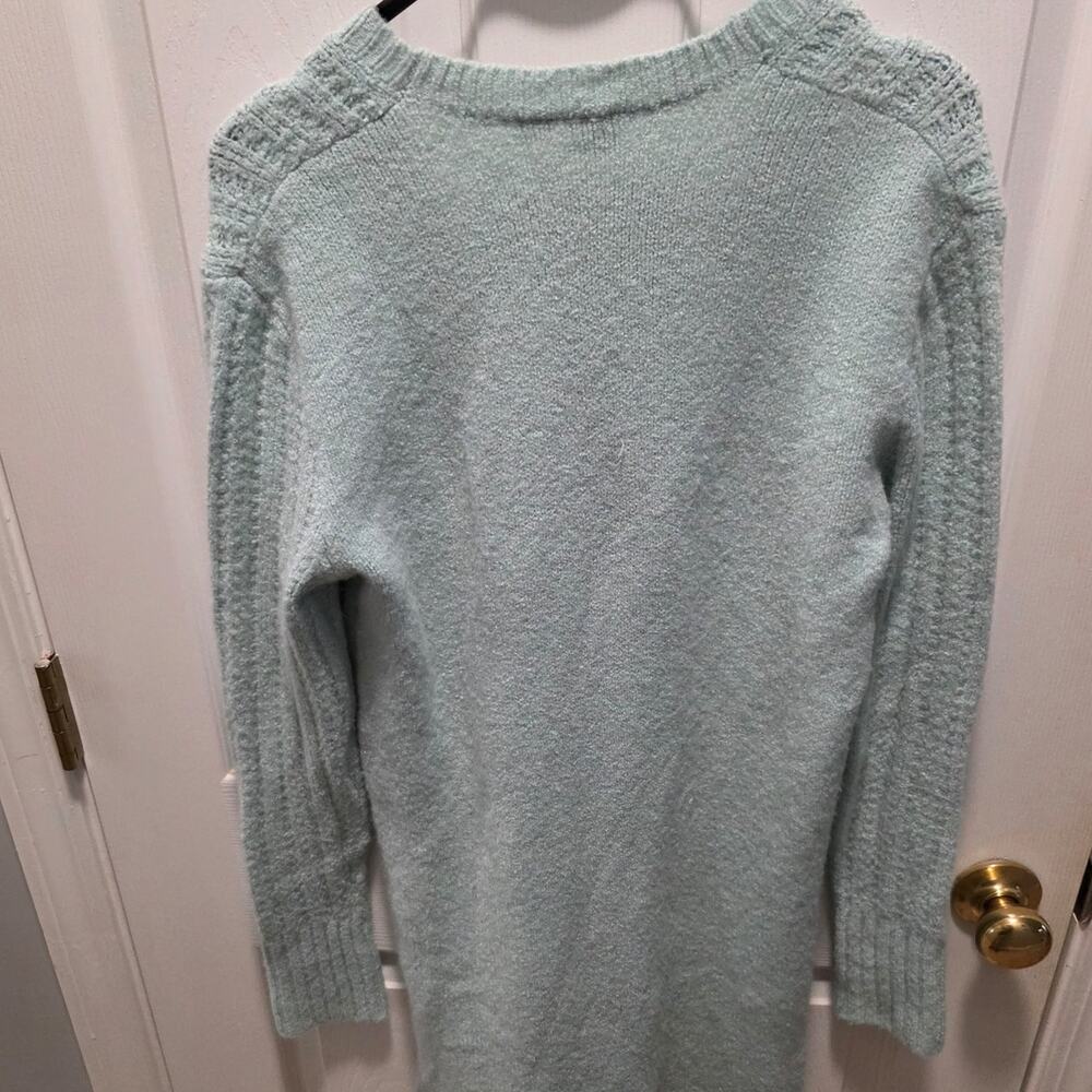 Gap Maternity Blue Marled V-Neck Long Sleeve Sweater Tunic Dress Size M - Picture 2 of 5